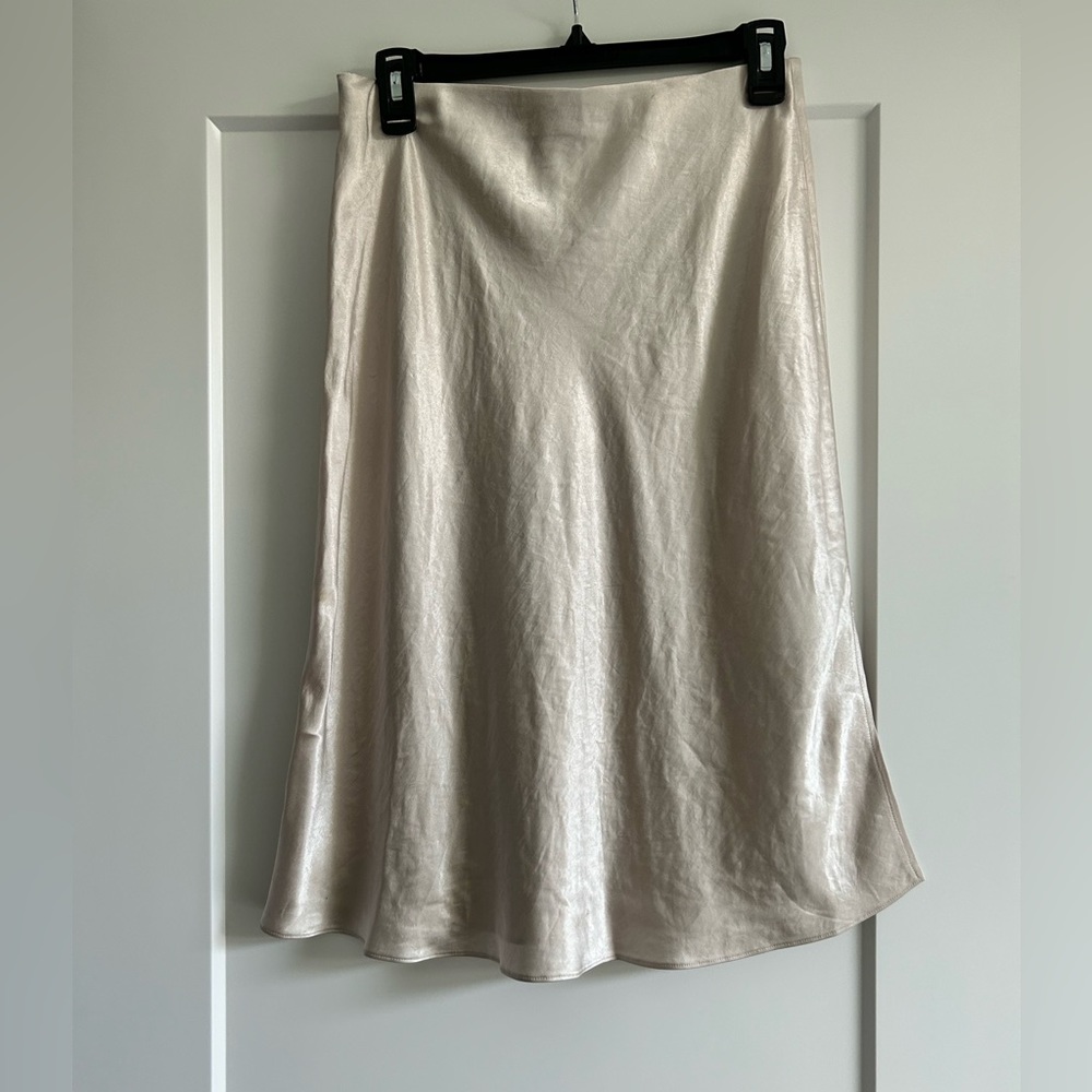 Pink satin Vince slip skirt
